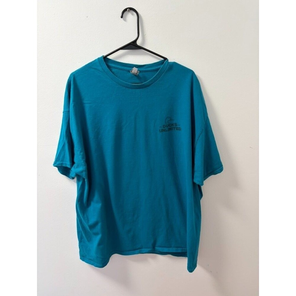 Gildan Ultra Cotton Men's T-Shirt 2 XL Blue Ducks Unlimited Branding